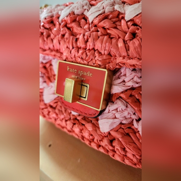 Kate Spade Evelyn Striped Crochet Raffia Shoulder Bag/Crossbody - Picture 3 of 16